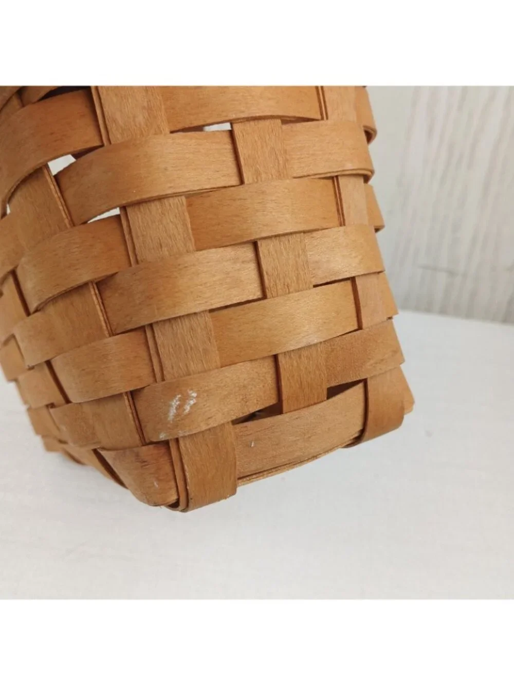 Vintage 1996 Longaberger Wall Hanging Leather Handle Basket Signed